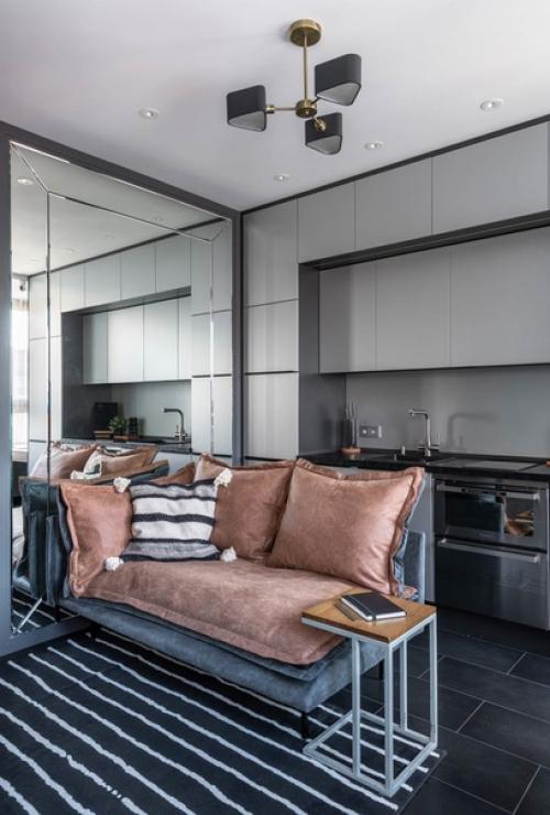 Стильный дизайн небольшого пространства, площадью 23 кв. 01