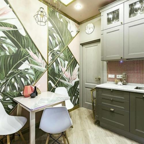 Воу.  Посмотрите какое нестандартное оформление в маленькой кухне! 03