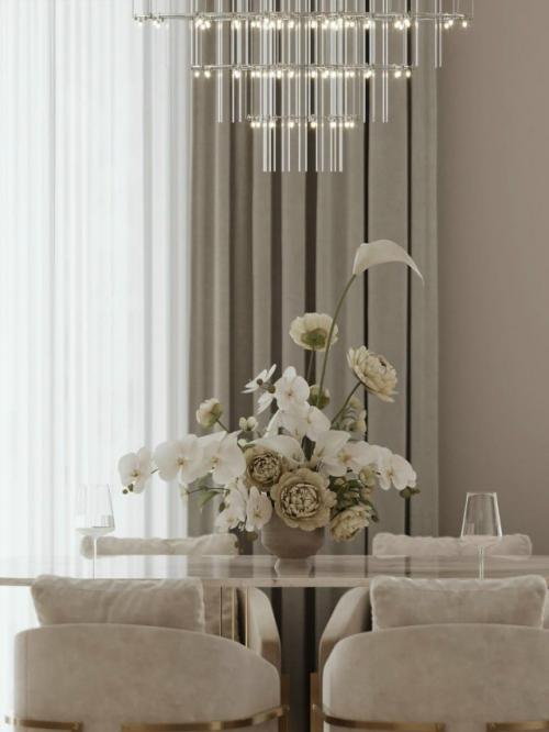 Эта кухня - гостиная оформлена в современном стиле, где каждая деталь продумана для комфорта и гармонии. 04