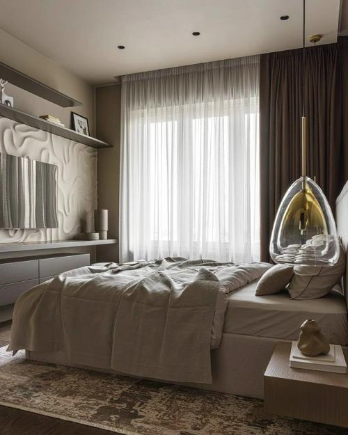 Квартира в спокойной бежевой гамме стала уютным и гармоничным пространством для молодой семьи. 06