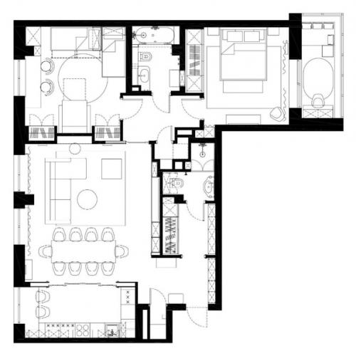 Квартира в тонах мятного мохито и площадью: 105 кв. 09