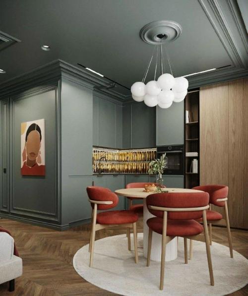 Яркий и динамичный проект квартиры - студии площадью 30 кв.  