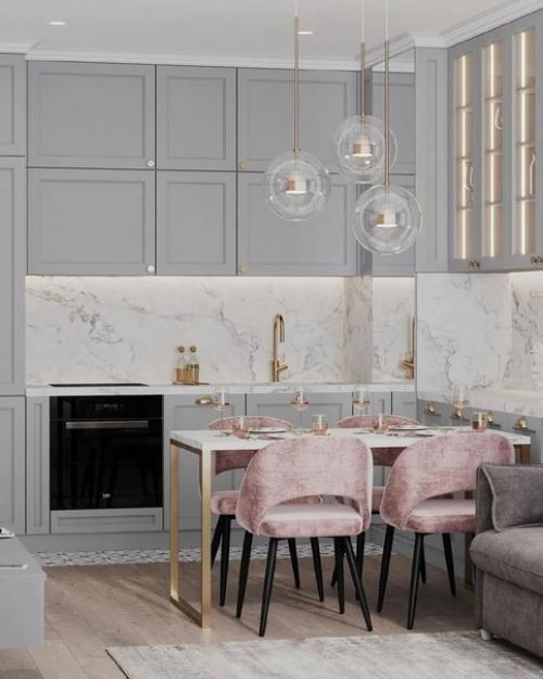 Красивая и уютная кухня - гостиная. 01