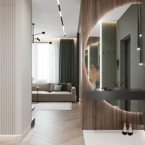 Кухня - гостиная и коридор из одного проекта и в едином стиле. 05