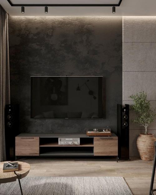 Квартира холостяка.  Текстуры фактуры дружат и идеально сочетаются. 04