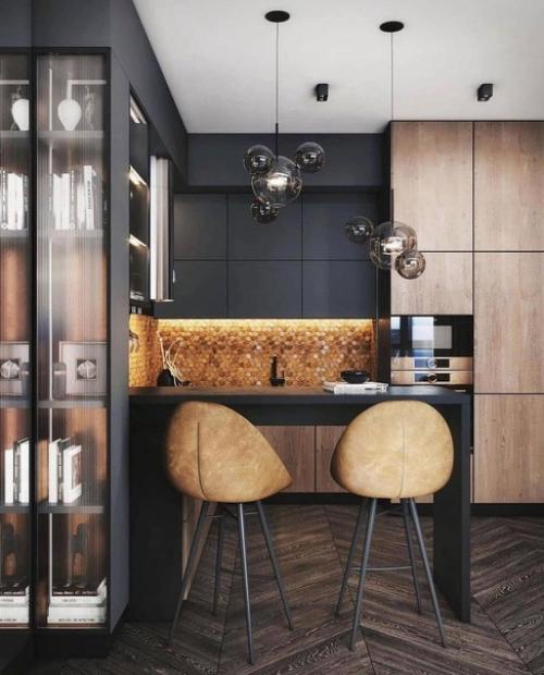 Шоколадная Красавица. Дизайн квартиры в темных тонах. 01