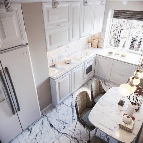 Дизайн кухни в доме старого фонда.