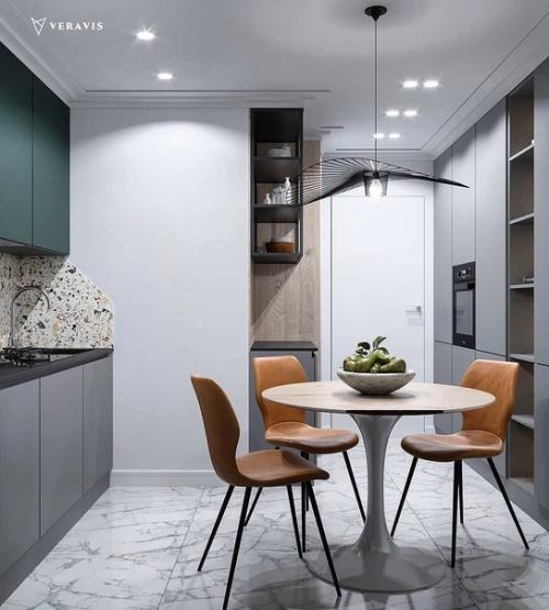 Визуализация небольшой кухни, 9 м 2. 02