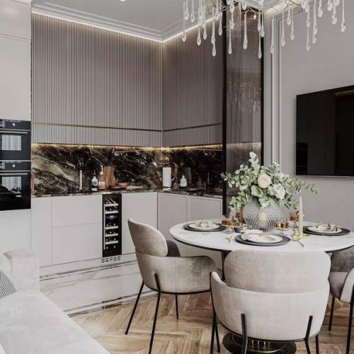 Невероятный интерьер кухни - гостиной площадью 16 кв.