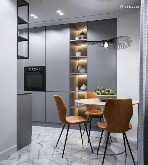 Визуализация небольшой кухни, 9 м 2. 01