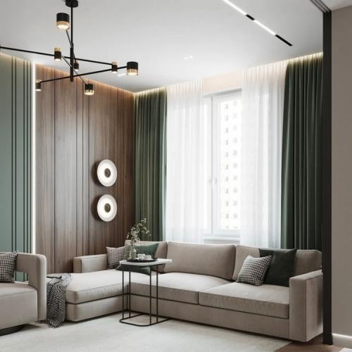 Кухня - гостиная и коридор из одного проекта и в едином стиле. 09