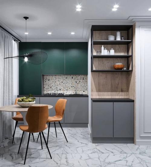 Визуализация небольшой кухни, 9 м 2.