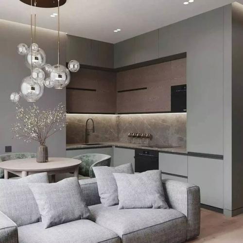 Кухня - гостиная в современном стиле.