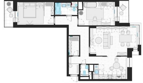 Трехкомнатная квартира в стиле современной классики. 09