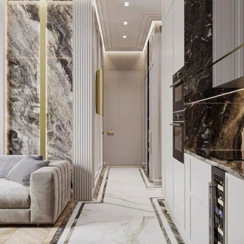 Невероятный интерьер кухни - гостиной площадью 16 кв. 03