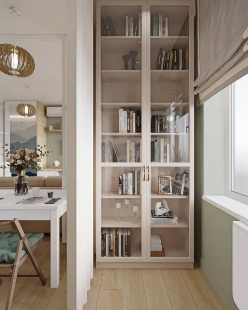 Кухня - гостиная в однокомнатной квартире площадью 45 кв. 05