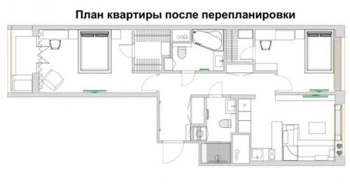 Трехкомнатная квартира в спокойных светлых тонах. 09
