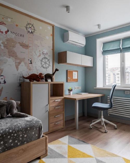 Один из самых ярких и нестандартных интерьеров квартиры, общей площадью 91 кв. 05