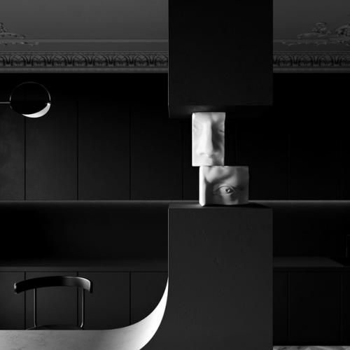 Необычный подход к оформлению зоны разделения кухни и гостиной. 03