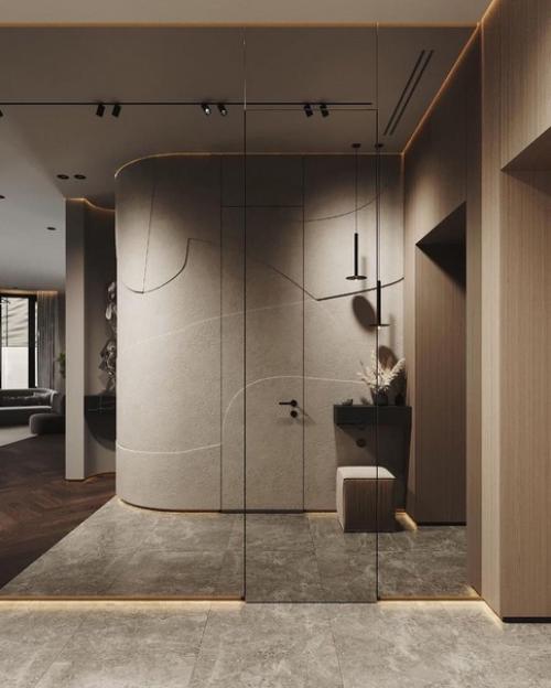 Стильная прихожая.  Необычное решение для обычного помещения. 01