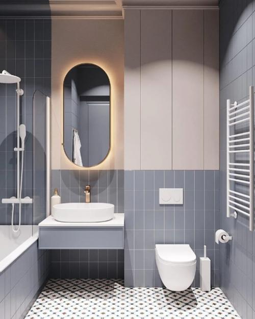 3 варианта цветового оформления ванной комнаты.