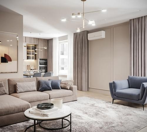 Кухня - гостиная площадью 37 кв. 07