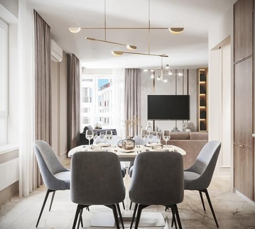 Кухня - гостиная площадью 37 кв. 03