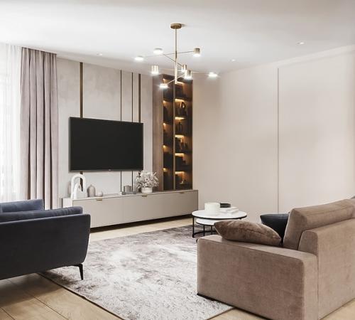 Кухня - гостиная площадью 37 кв. 06