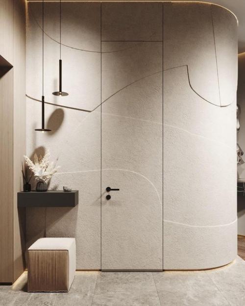 Стильная прихожая.  Необычное решение для обычного помещения.