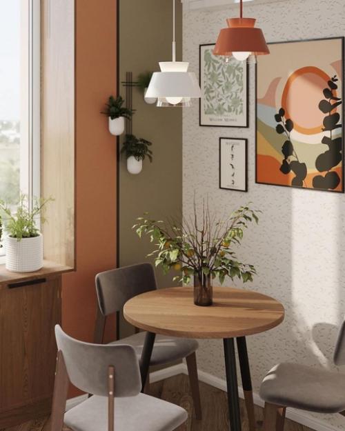 Уютная кухня с атмосферными деталями и интересными решениями. 06