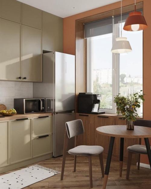 Уютная кухня с атмосферными деталями и интересными решениями. 01