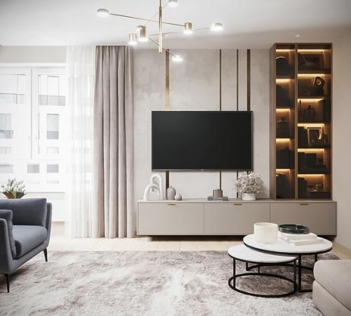 Кухня - гостиная площадью 37 кв. 05