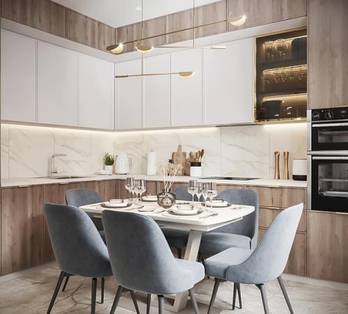 Кухня - гостиная площадью 37 кв. 01