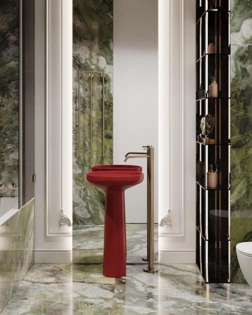 Интерьер ванной комнаты в стиле современная классика.