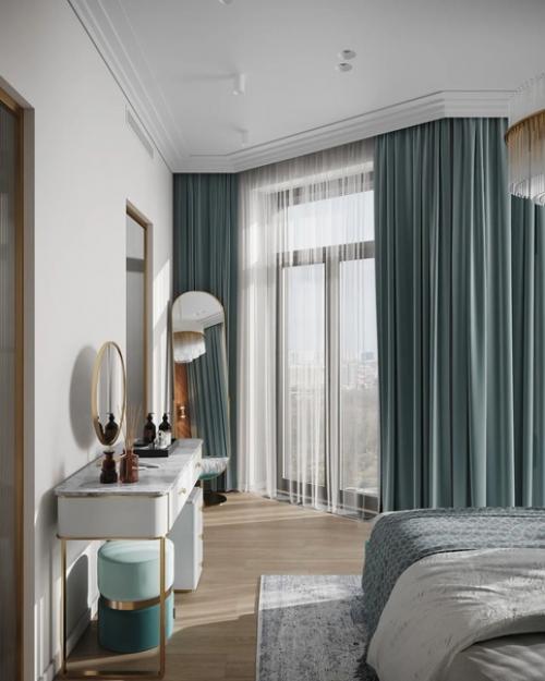 Спальня с выходом в гардеробную и мастер ванную. 06