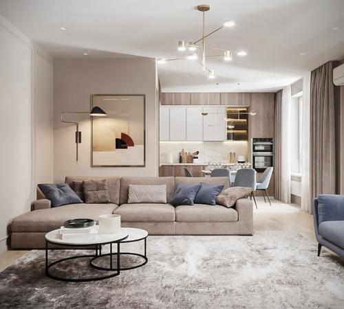 Кухня - гостиная площадью 37 кв. 04