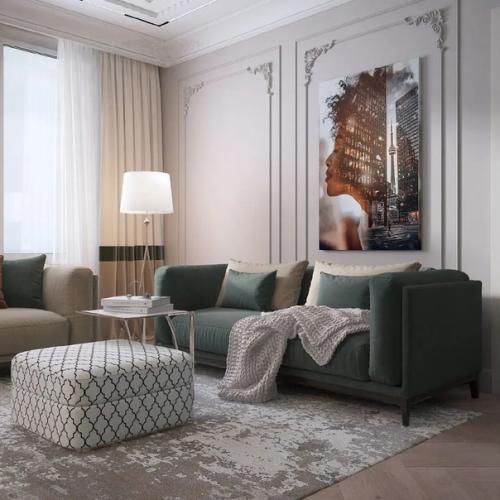 Гостиная, кухня и прихожая из одного проекта. 01