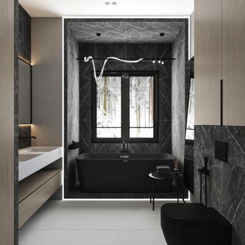 Стильное современное решение оформления ванной комнаты. 03