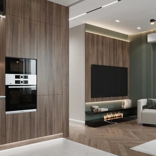 Кухня - гостиная и коридор из одного проекта в едином стиле. 04