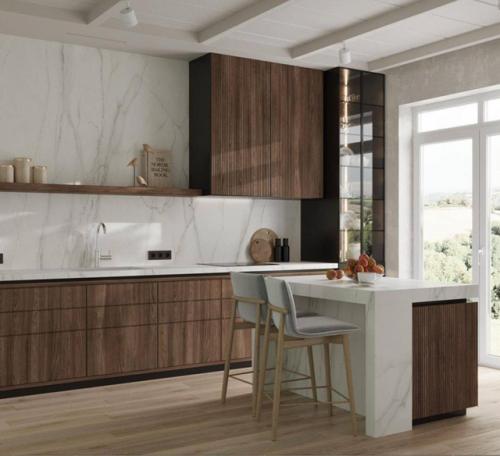 Простор, свет и уют - всё, что мы любим в загородной жизни, воплощено в этой стильной кухне - гостиной. 02