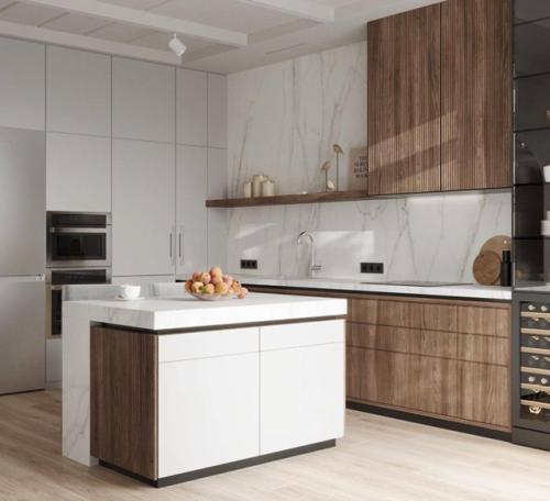 Простор, свет и уют - всё, что мы любим в загородной жизни, воплощено в этой стильной кухне - гостиной. 04