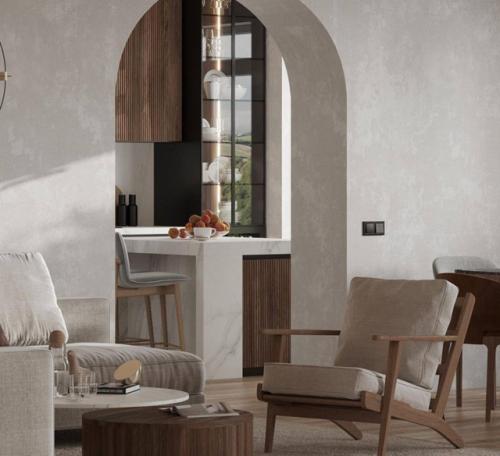 Простор, свет и уют - всё, что мы любим в загородной жизни, воплощено в этой стильной кухне - гостиной. 06