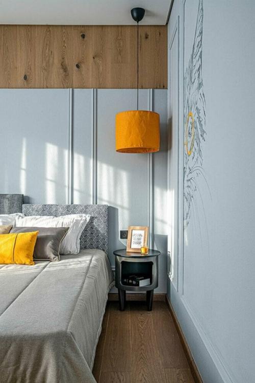 Яркий и жизнерадостный интерьер спальни в загородном доме для харизматичных и современных заказчиков. 05