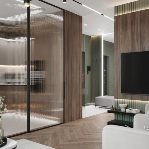 Кухня - гостиная и коридор из одного проекта в едином стиле. 06