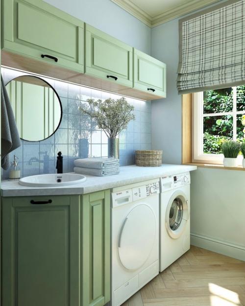 Обустройство прачечной в загородном доме.