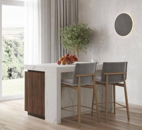 Простор, свет и уют - всё, что мы любим в загородной жизни, воплощено в этой стильной кухне - гостиной. 03