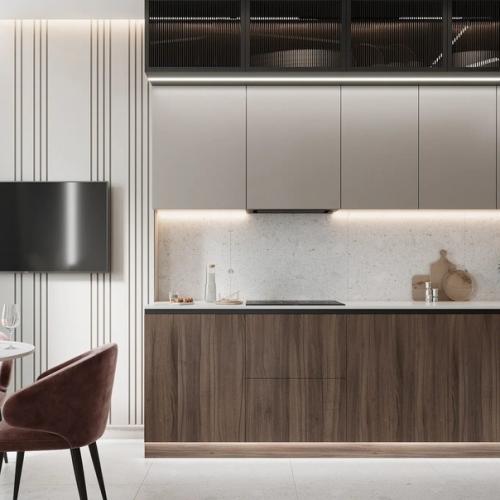 Кухня - гостиная и коридор из одного проекта в едином стиле. 02