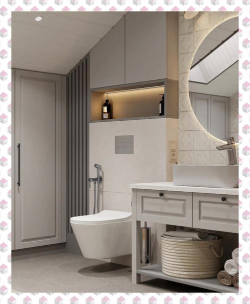 Стильный санузел в загородном доме. 01