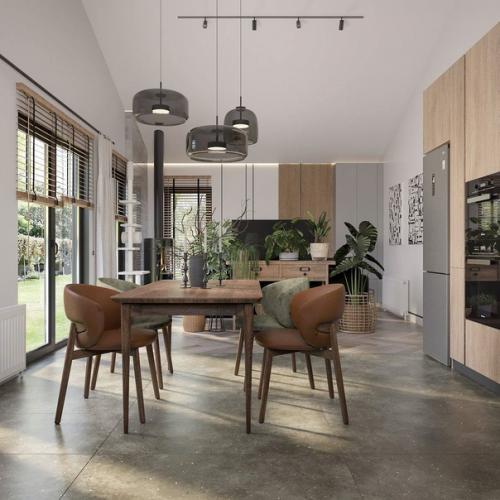 Стильная зона кухни в загородном доме. 03