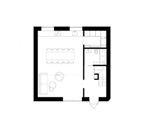 Минималистичный интерьер в небольшом здании площадью 50 квадратных метров. 05